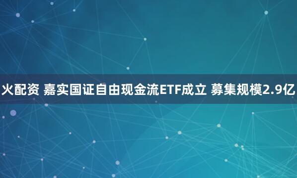 火配资 嘉实国证自由现金流ETF成立 募集规模2.9亿