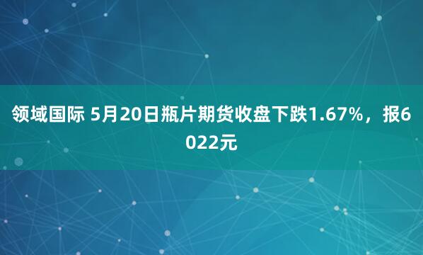 领域国际 5月20日瓶片期货收盘下跌1.67%，报6022元