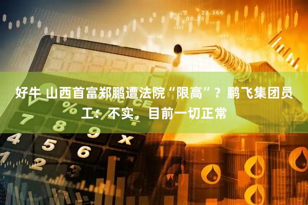 好牛 山西首富郑鹏遭法院“限高”？鹏飞集团员工：不实，目前一切正常