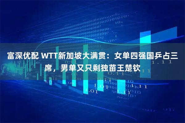 富深优配 WTT新加坡大满贯：女单四强国乒占三席，男单又只剩独苗王楚钦
